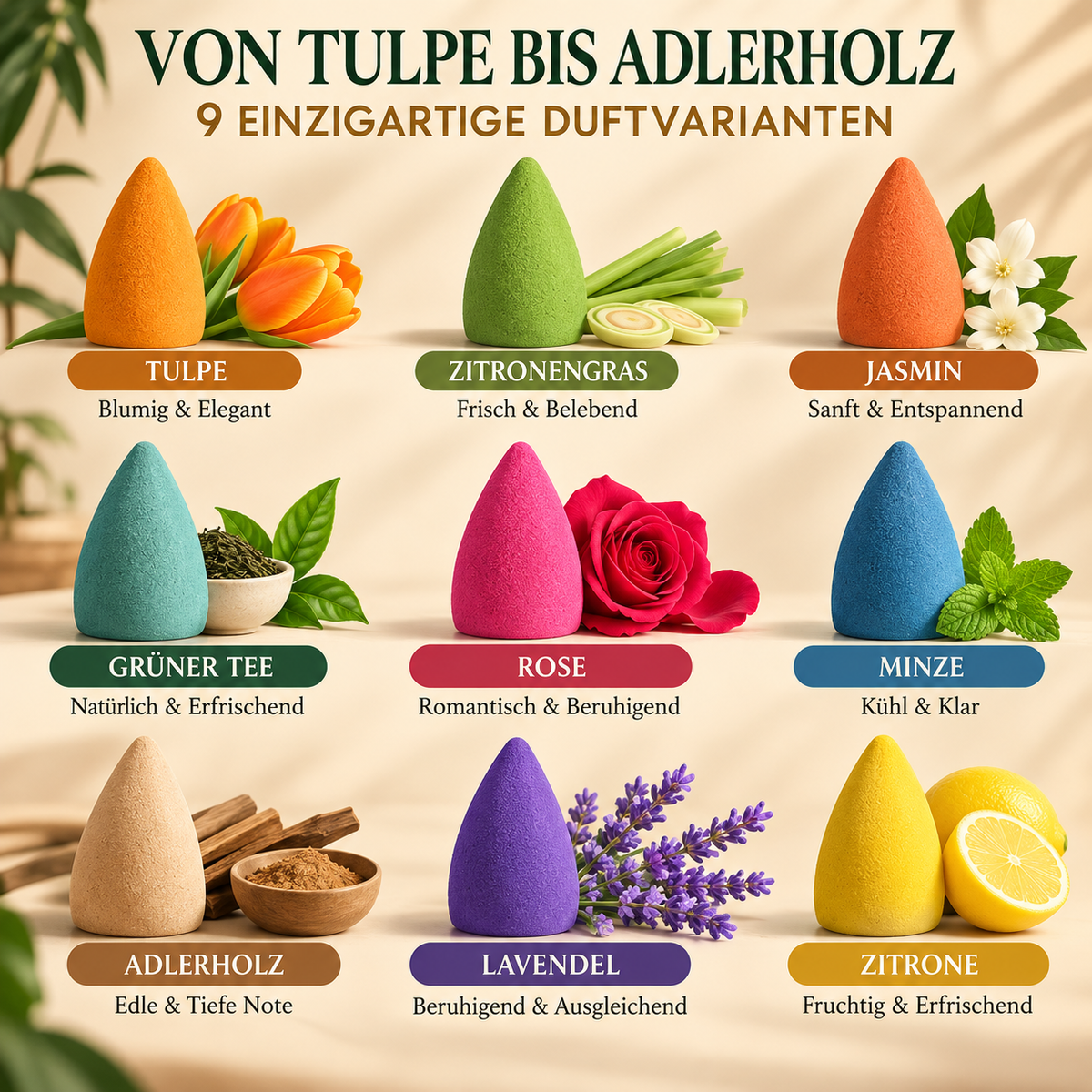 9Pack Colorful Aromatherapy Incense Sticks for Home Indoor Long Lasting Fragrance Smoke Falls for Viewing Relaxation