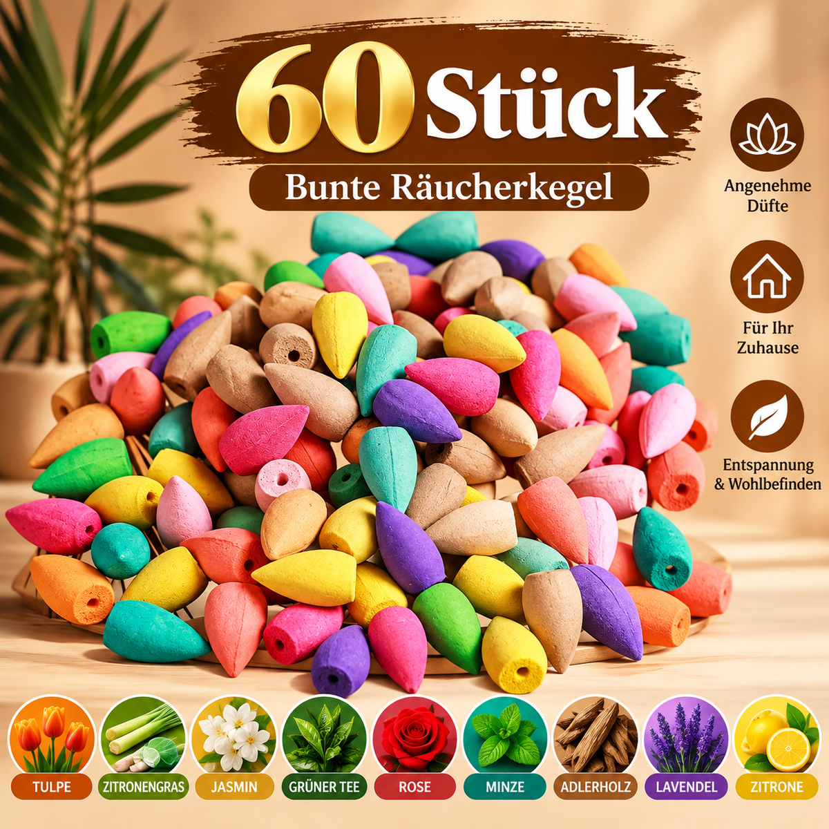 9Pack Colorful Aromatherapy Incense Sticks for Home Indoor Long Lasting Fragrance Smoke Falls for Viewing Relaxation
